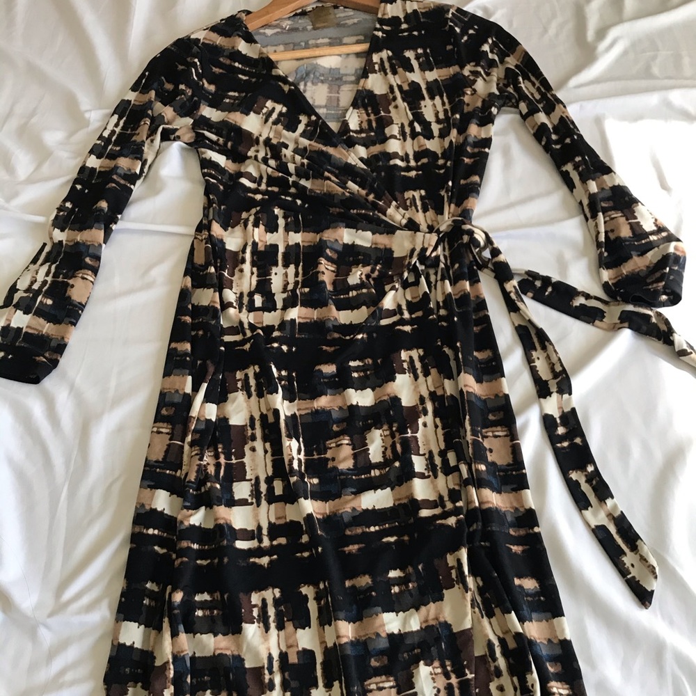 Tie dye faux wrap dress